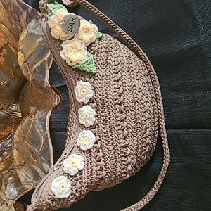 Nwot The Sak small floral knitted shoulder bag.